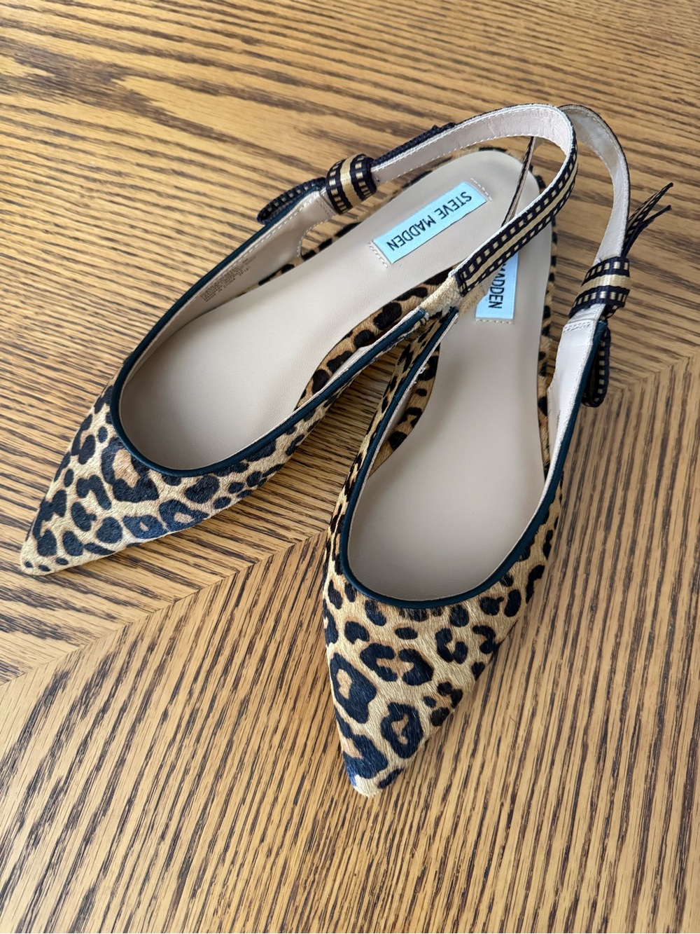 Steve Madden Olsen Slingback Pointed Toe Flat - Leopard Tan